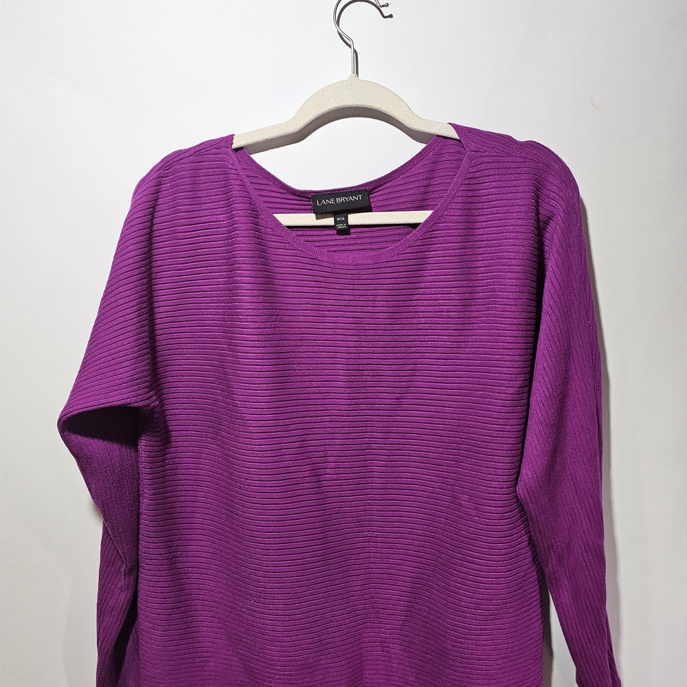 Lane Bryant Rich Purple Long Sleeve Tee